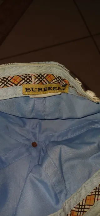 Berretto Burberry a scacchi blu 58cm