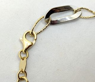 Pulsera Alterna oro combinado 18k, 3.46g, 18.5cm.