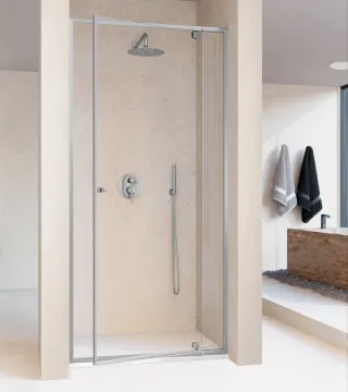 Frente de ducha fijo con puerta abatible