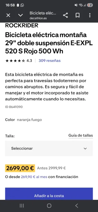 Bicicleta Rockrider E-EXPL 520S