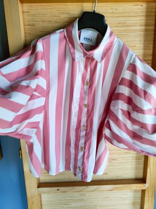 Camicetta Erika Cavallini righe rosa e bianche