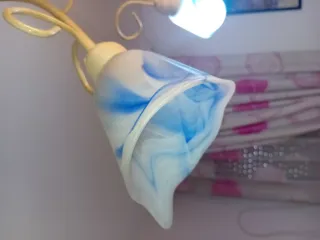 2 Lámpara de mesa cristal y metal y 1 techo