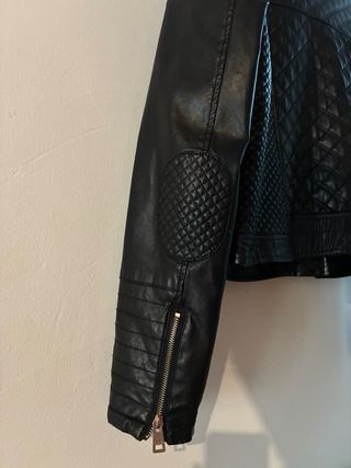 Chaqueta Cuero Mujer Negra