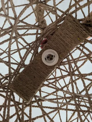 Lámpara para techo de cuerda artesanal