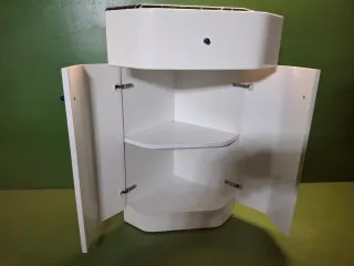 Mueble de baño rincón lacado mármol