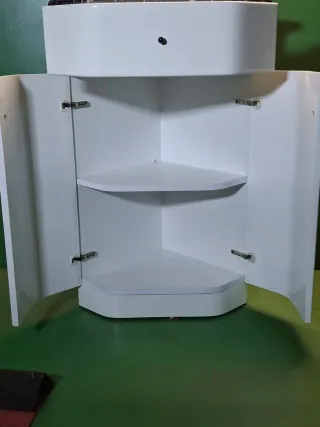 Mueble de baño rincón lacado mármol