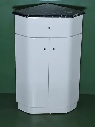 Mueble de baño rincón lacado mármol