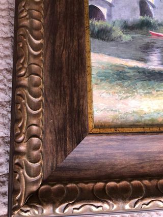 Marco Clásico Madera y Oro 62x45 Calidad Premium