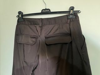 Pantaloni cargo Zara satinati marrone
