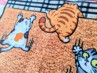 Alfombra divertida gatos