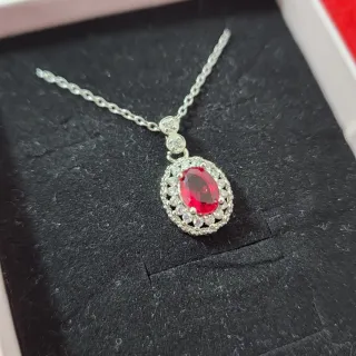 Colgante Plata Esterlina con Piedra Roja