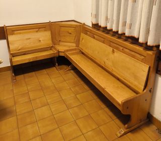 Bancada esquinera pino macizo con cajón
