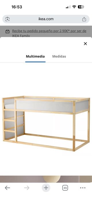 Cama alta KURA Ikea