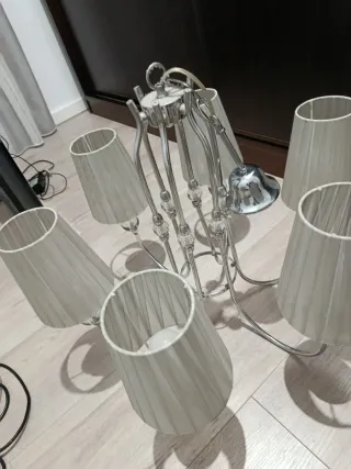 Lámpara de salón tela y metal