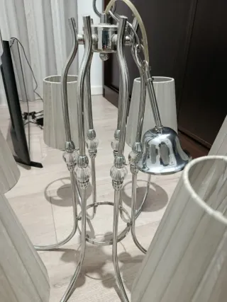 Lámpara de salón tela y metal