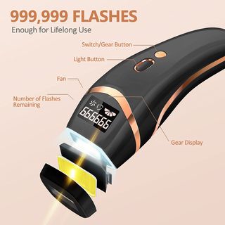 Depiladora Láser Luz Pulsada IPL Negra y Dorada