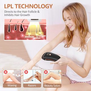 Depiladora Láser Luz Pulsada IPL Negra y Dorada