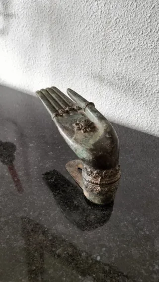 Mano Buda Bronce Tailandés Antigua S.XIX