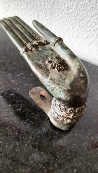 Mano Buda Bronce Tailandés Antigua S.XIX