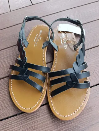 Sandalias Les Bagatelles Negras Piel