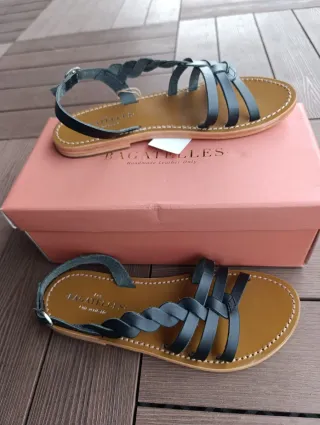 Sandalias Les Bagatelles Negras Piel