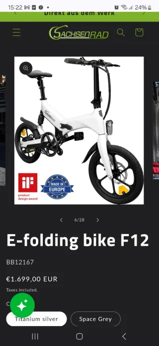 Bicicleta Eléctrica Verde