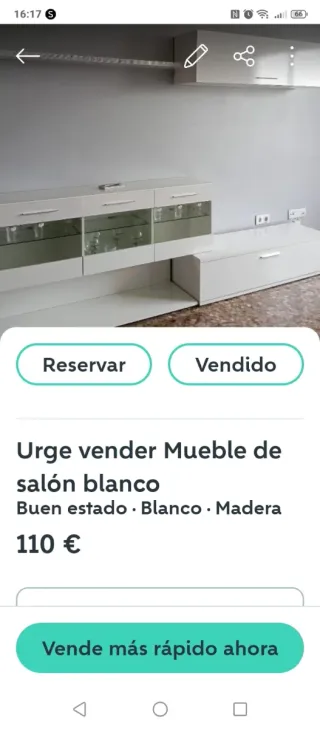 Mueble de salón blanco madera