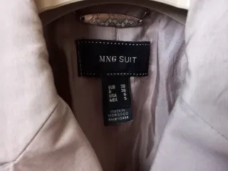 Chaqueta Mango SUIT Beige con Cinturón