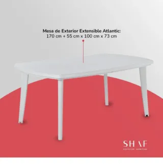 Mesa Comedor Extensible Exterior Blanca