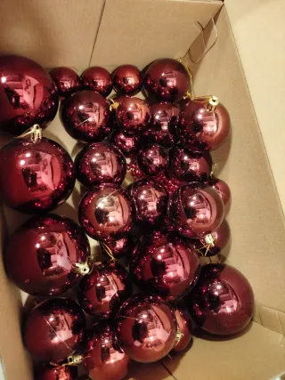 30 palline di Natale rosse brillanti