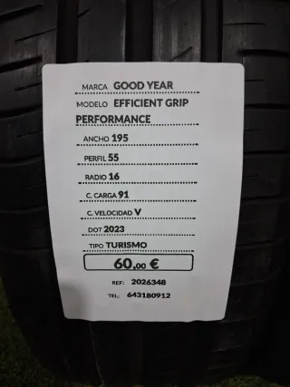 195 55 16 91V GOODYEAR EFFICIENT GRIP PERFORMANCE