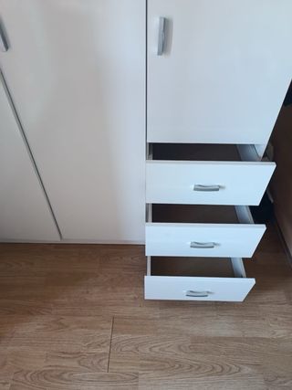 Armario blanco 3 cajones y baldas