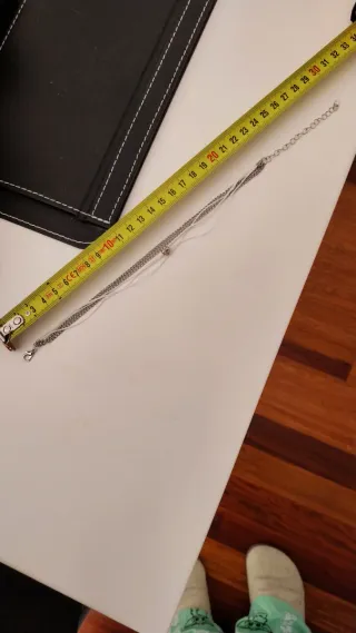 Tobillera multicapa con corazón plata