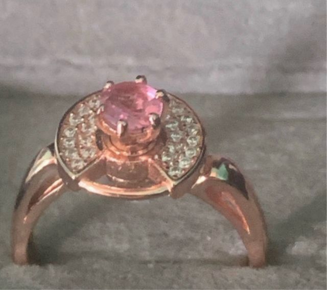 Anillo Antiestrés Turmalina Rosa