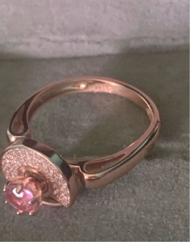 Anillo Antiestrés Turmalina Rosa
