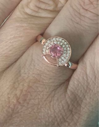 Anillo Antiestrés Turmalina Rosa