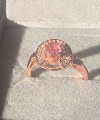 Anillo Antiestrés Turmalina Rosa