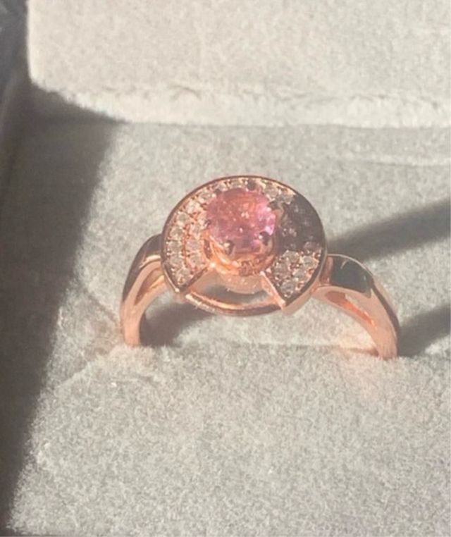 Anillo Antiestrés Turmalina Rosa