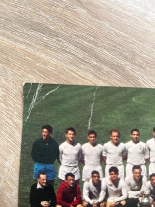 Postal Madrid 5 Copas Firmada temporada 59/60