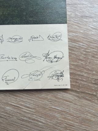 Postal Madrid 5 Copas Firmada temporada 59/60