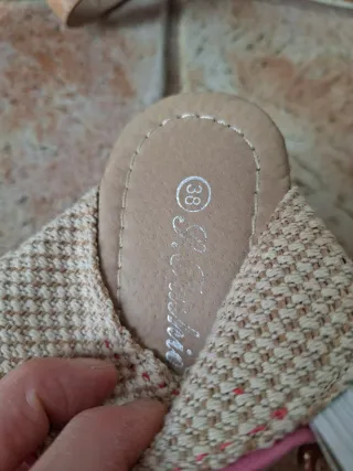 Sandalias florales tacon talla 38