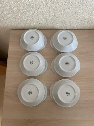 Lote 6 boles blancos cerámica