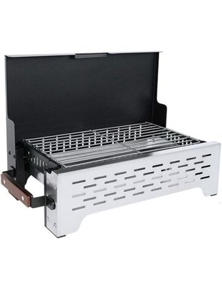 Barbacoa Plegable Mesa Negra/Plata