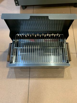 Barbacoa Plegable Mesa Negra/Plata