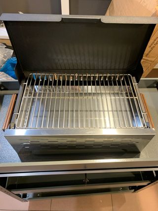 Barbacoa Plegable Mesa Negra/Plata