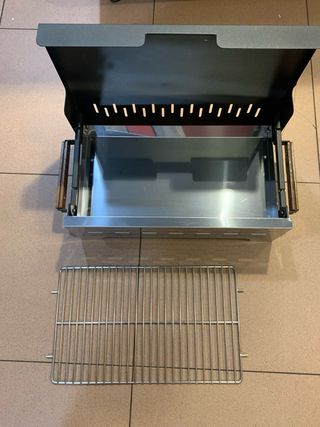 Barbacoa Plegable Mesa Negra/Plata