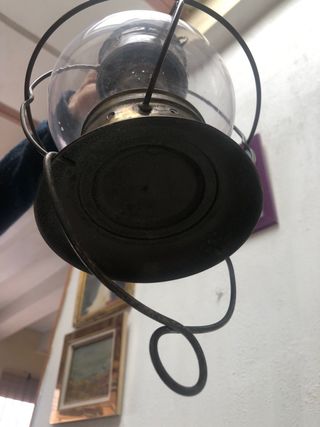 Farol náutico antiguo cobre y cristal tipo cebolla
