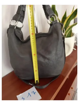 Borsa Artigianale Vera Pelle Grigia