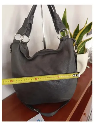 Borsa Artigianale Vera Pelle Grigia