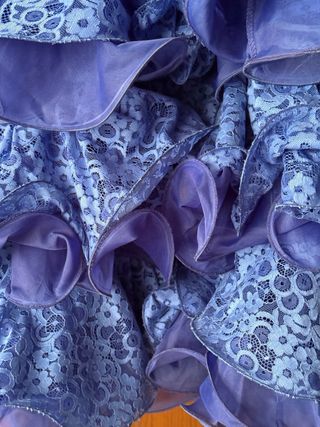 Vestido de Gitana Azul con Volantes